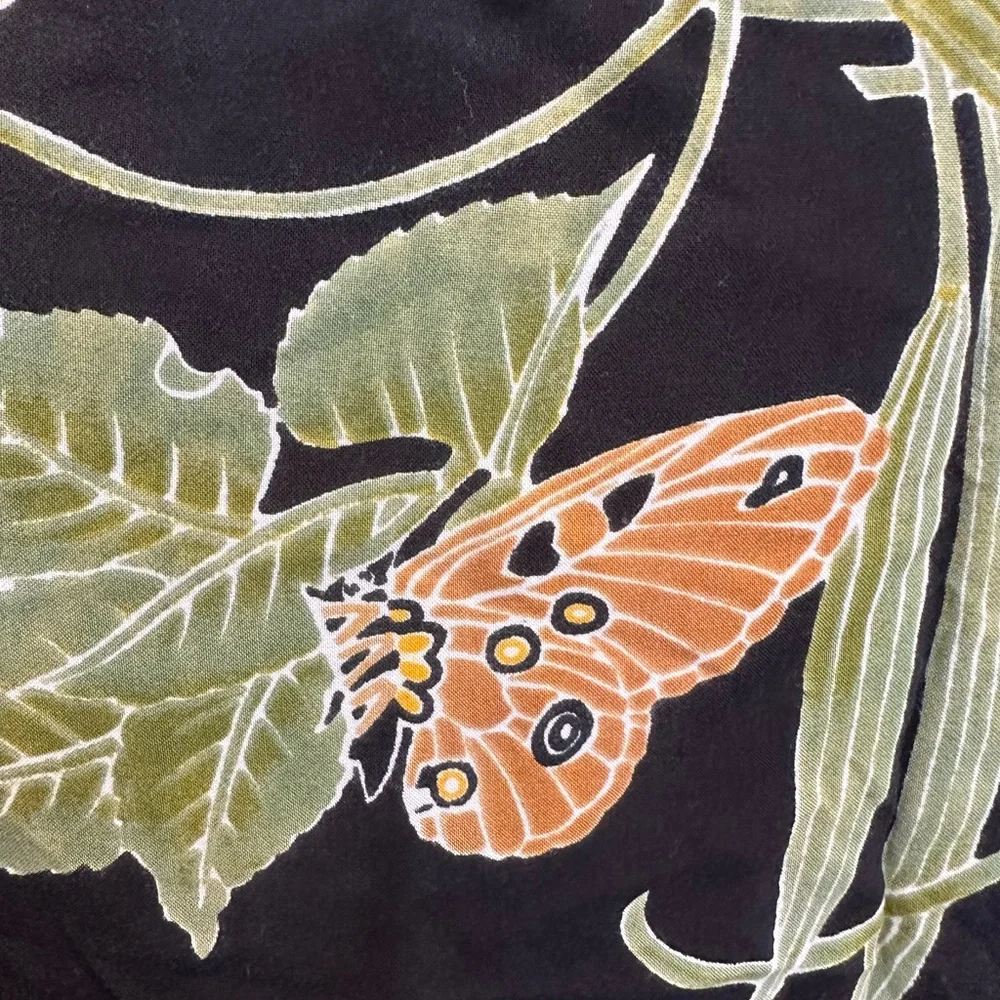 Vintage Peppermint Bay Y2K Midi Maxi Dress Butterfly Floral Resort Beach Size XL - Picture 7 of 13